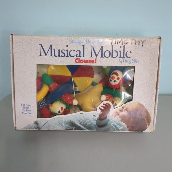 Pansy Ellen Other - Vintage Pansy Ellen 1992 Plush Clown Crib Mobile Trapeze Clowns Infant Baby